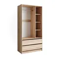 Vicco Kinderkleiderschrank Elmo, Sonoma, 100 x 200 cm mit 2 Schubladen, zur Aufbewahrung von Kleidung und Spielzeug kombinierbar
