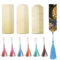 36 Stuck Unfertiges Holz Lesezeichens, Blanko Lesezeichen Basteln, Geschenk Tags mit Quasten, mit 6 Farben Quasten zum Basteln & Beschriften für DIY Lesezeichen Handwerk Geschenke Tag 3.2 ×12 CM
