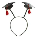 Amakando Akademiker Hut Abitur Abschlussfeier Kopfbedeckung am Haarreifen Doktor Absolventenhut Doktorhut Kostüm Accessoires Uni Diplom Kappe Bachelor Kopfschmuck