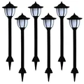 vidaXL 6x Solar Außenleuchte LED Solarlampe Gartenlampe Außenlampe Solarleuchte Gartenleuchte Beleuchtung Leuchte Lampe Garten Schwarz
