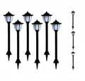 vidaXL Gartenleuchte Solar-Außenleuchten 6 Stk LED Schwarz Gartenlampe Gartenleuchte außen
