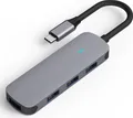 MMOBIEL USB-C auf 4x USB-A Adapter Hub Splitter für Macbook etc. - USB 3.0 - Aluminium