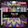 STABILO Premium-Filzstift Pen 68 - ARTY - 24er Pack - mit 24 verschiedenen Farbe