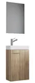 VCM Badmöbel-Set 3-tlg Gäste WC Waschplatz Waschtisch Slito Spiegel, (Komplett-Set, 3-St., 1x Unterschrank 1x Waschbecken 1x Spiegel)