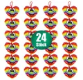 Rasehorn Dekokissen 24 Stück Plüsch Herz mit Regenbogen - ca. 11 cm