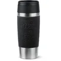 Emsa Isolierbecher Travel Mug N2020200, 360 ml, hält 4h warm, Edelstahl doppelwandig, schwarz