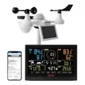 VEVOR Profi WLAN-Wetterstation 7 in 1 solarbetrieben Wettercenter 190,5 mm (7,5-inch) Display 150m _bertragungsreichweite Au_ensensor für