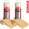 2x SONAX AutopflegeTuch PLUS Autopflegetuch Trockentuch Trockenleder