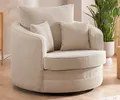 S-Style Möbel Drehsessel Ted Love Seat XXL 360 Grad drehbar aus Cord-Stoff, mit Wellenfederung