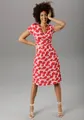 Sommerkleid, mit gewickeltem Ausschnitt, Gr. 36 - N-Gr, rot-weiß N-Gr