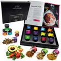 Hallingers 12er Gewürz-Set & Kochbuch Gewürz Geschenkset, Bundle 12 Gewürze & Ko