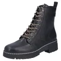 Rieker Schnürstiefelette Schnürboots, Plateauboots, Profilsohle, mit Innenreißverschluss schwarz 38 EU