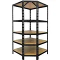 KARAT Eckregal Traglast 875 kg Individuell Einsetzbar Schwarz 180 x 90 x 42 x 60 cm