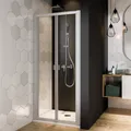 Breuer Fara 4 Falttür für Nische oder Seitenwand Klarglas hell 90 cm - Alu Silber matt - 0101 001 001 004