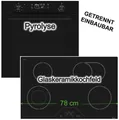 Herdset Pyrolyse Backofen BURG 78L visioTouch Display + h|tech Elektrokochfeld 78cm Zweikreis Bräterzone