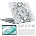 MUSHUI 4 in 1 Hülle Kompatibel mit MacBook Air 13 Zoll 2020 2019 2018 Freisetzung A2337 M1 A2179 A1932, Flexibel Plastik Hartschale Snap Case & Tastaturschutz & Displayschutz, Schwarzes Loch