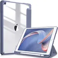 Fintie Hybrid Hülle für 10.2 Zoll iPad 9. Generation 2021/8. Gen 2020/7. Gen 2019 mit Stifthalter - Stoßfeste Schutzhülle mit transparenter Hartschale auf der Rückseite, Lavendelgrau