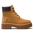 Timberland für Damen. TB1A5RJD2311 Stone Street 6 braune Lederstiefeletten (37 W), 3 bis 5 cm, Schnürsenkel, Lässig