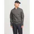 Jack & Jones Blouson JJERUSH mit Stehkragen und Reißverschlusstaschen unifarben, modisch, regular fit, Polyester grau M (50)