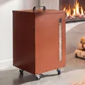 Mendler Pelletbehälter HWC-Q30, Pelletbox, Aufbewahrungsbox für z.B. Tierfutter, Sichtfenster Rollen 62x36x36cm - kupferfarben