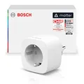 Bosch Smart Home Zwischenstecker kompakt [+M], smarte Steckdose, App steuerbar mit Energiesparfunktion, flexible Nutzung im Bosch Smart Home System oder herstellerübergreifend in Matter Systemen