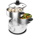 Cecotec Elektrischer Dampfgarer Vapovita Steelpot Weiß. Leistung 1300W, Edelstahlbehälter, 10L, einstellbare Zeit, automatische Abschaltung, einfache Reinigung, spezieller Deckel, gesundes Kochen