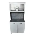 HTI living Küchenbuffet mit Glasteil Beton Weiß Blanca Küchenschrank Hochschrank
