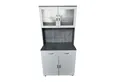 HTI-Living Hochschrank Küchenbuffet mit Glasteil Beton Weiß Blanca (Stück, 1-St., 1 Schrank) Küchenschrank Hochschrank
