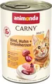 animonda Carny Katzen Nassfutter Rind + Huhn + Entenherzen (6 x 400g), getreidefreies Katzen Nassfutter ohne Zucker, mit frischen fleischigen Zutaten
