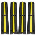 VEVOR Kabelschutzmatte Kabelkanal schwarz Kabelkanal au_enbereich 4x 1-Kanal Schlauchbrücke Kabelbrücke _berfahrschutz Kabel 100x 15x3,1cm