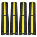 VEVOR 4X 1-Kanal Schlauchbrücke 100x15x3,1cm Kabelbrücke Gummi Überfahrschutz Kabel Kanalgröße 3x2cm Max. Tragfähigkeit 8164kg pro Achse Schwellenrampe Ideal für Wohngebiete Private Garagen Gärten