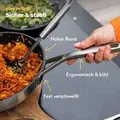 SILBERTHAL Bratpfanne Induktion 28 cm - Beschichtete Pfanne - Edelstahl - Für alle Herdarten - Silber