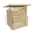 KARIBU Gartenhaus "Merseburg im Set", Holz, BxHxT: 390 x 219 x 154 cm (Außenmaße inkl. Dachüberstand) - beige