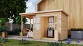 Karibu Gartenhaus Gerätehaus Merseburg 3 mit Anbaudach naturbelassen 370x154x219 cm