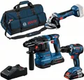 Bosch Combo Kit 3-tlg. 18V: GSR 18V-55/GWS 18V-7/GBH 18V-22, 2x Akku, Schnellladegerät
