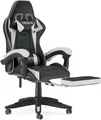 Gywowken Gaming-Stuhl mit Fußstütze - Gamer Stühle Ergonomisch mit Lendenkissen, Gaming Chair Höhenverstellbar - 90-155° Rückenlehne - bis 130 kg