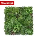 FLOORDIREKT Pflanzenwand Wonderland - Natürliches, pflegefreies Kunstpflanzen-Panel - Sonnenbeständig & individuell erweiterbar - 100 × 100 cm