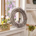 Großer Kranz Türkranz Naturkranz Wandkranz Vintage Reisig weiß gekalkt Ø 45cm