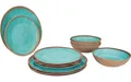 Bo-Camp Halo Geschirr-Set 12-tlg. blau / braun für 4 Personen aus Melamin B-Ware