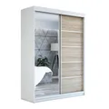 A&J MöbelLand GmbH Schiebetürenschrank GAP 160 cm mit Spiegel (nur für kurze Zeit! TOP ANGEBOT! Geräumiger Schrank mit viel Stauraum:6 Regalen und 1 Kleiderstange – -ideal zur Aufbewahrung von Kleidung und Accessoires. TOP PRODUKT! Farbe und Größe (120 cm, 160 cm, 180 cm) zur Auswahl -wählen Sie das ideale Modell für Ihr Schlafzimmer!, Kleiderschrank mit Regalen)