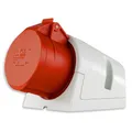 REV CEE Steckdose, Starkstrom Steckdose, 400VAC, 16A, 5-polig, 3Ph + N + PE, IP44, rot