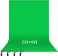 Grüner Fotohintergrund 1,8 x 2,8m Faltbar aus Musselin mit Clips