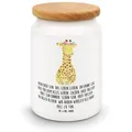 Mr. & Mrs. Panda Vorratsdose Giraffe Blumenkranz - Weiß - Geschenk, Mottensichere Vorratsdosen, Vo, Keramik, (1-tlg) weiß
