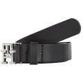Tommy Hilfiger Ledergürtel TH LOGO 2,5 cm breit mit Monogramm-Schließe schwarz 80