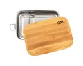 Herbertz Grillbesteck-Set Edelstahl Lunch Box Mit Trenner Und Bambus-Deckel - M
