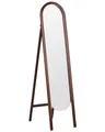 Beliani Standspiegel mit Rahmen Paulowniaholz Dunkelbraun 30 x 150 cm klappbar Chelles