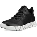 Sneaker ECCO "GRUUV M", Herren, Gr. 46, schwarz, Glattleder, sportlich, Schuhe, Freizeitschuh, Halbschuh, mit herausnehmbarer Dual-Fit-Innensohle