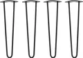 Natural Goods Berlin HAIRPIN Legs, Haarnadelbeine, Möbelfüße, Tischbeine, Schwarz, 50 cm, 2 Streben, 4 Stück