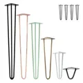 Natural Goods Berlin Tischbein 4er Set HAIRPIN Legs, Haarnadelbeine, Möbelfüße, Schreibtisch mit Fächern, Schwarz schwarz 50 cm