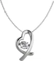 SilberDream Kette und Anhänger Set SilberDream Dancing Stein Herz Kette (2-tlg., Schmucksets), Herzanhänger 925 Sterling Silber, weiß